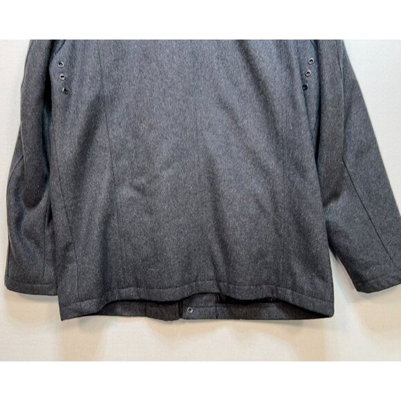 Guess Mens Military Coat Jacket Large Charcoal Gray Stand Collar Quilted Winter - Picture 13 of 13